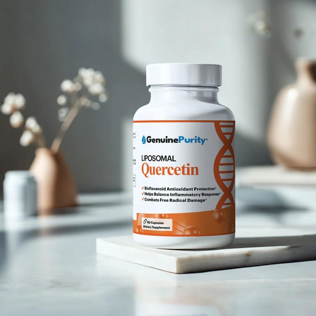 250mg Liposomal Quercetin Supplements - 60 Vegan Capsules to Support Antioxidant Defense, Cellular Health & Immune System - Quercetin Capsules Perfect for Healthy Aging and Vitality