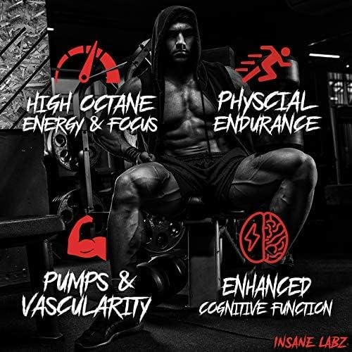 Insane Labz Psychotic Gold, High Stimulant Pre Workout Powder, Extreme Lasting Energy Focus, Pumps and Endurance with Beta Alanine, DMAE Bitartrate, NO Booster (35 Servings, Grape)