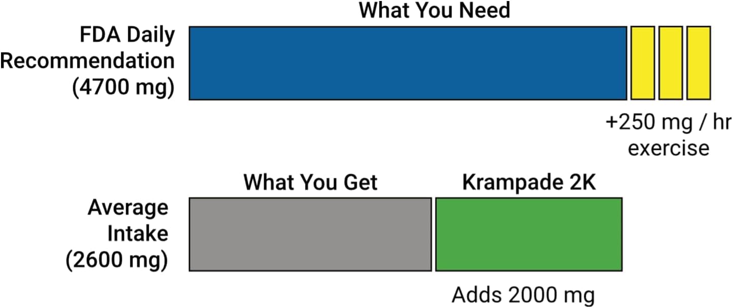 2.0 2K: 50 mg Magnesium + 2000 mg Potassium Cramp Relief Electrolyte Drink Powder: Faster Recovery, Slower Fatigue, Optimized Hydration | 20 Single-Serving Packets (Fruit Punch)