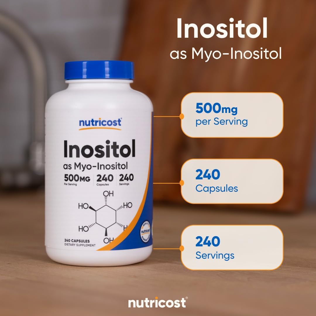 Nutricost Inositol Capsules 500mg, 240 Capsules - Veggie Capsules, Non-GMO, Gluten Free (Myo-Inositol)