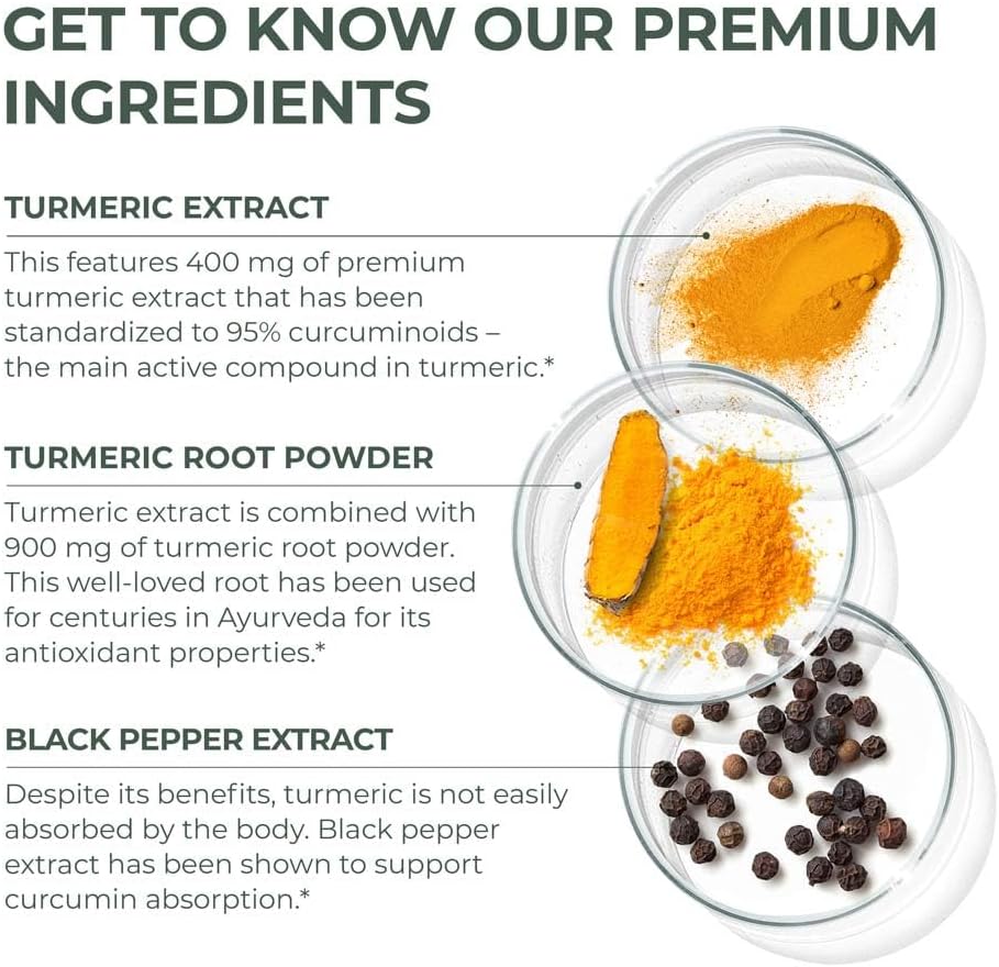 Primal Harvest 1 Pack, Primal Turmeric Complex w/Black Pepper Extract, Joint and Mobility Support Supplement for Women & Men, 60 Capsules