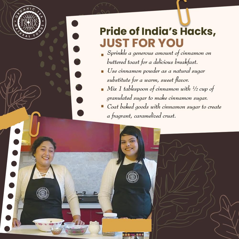 Pride Of India - PACK of 6 - Natural Cinnamon Ground – Pure & Fresh – Gourmet Spice – Perfect for Sweet & Savory Dishes – Easy to Use – Good for Restaurant Use - 7 oz. Medium Dual Sifter Bottle