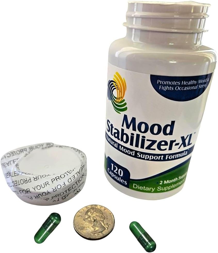 2-Month Mood Support Supplement (Mood-XL) | 13-Ingredient Calm & Balance Formula with 5-HTP, Ashwagandha, GABA & St. John’s Wort | Premium Mood Support Supplements Blend | 120 Capsules | 60-Day Supply