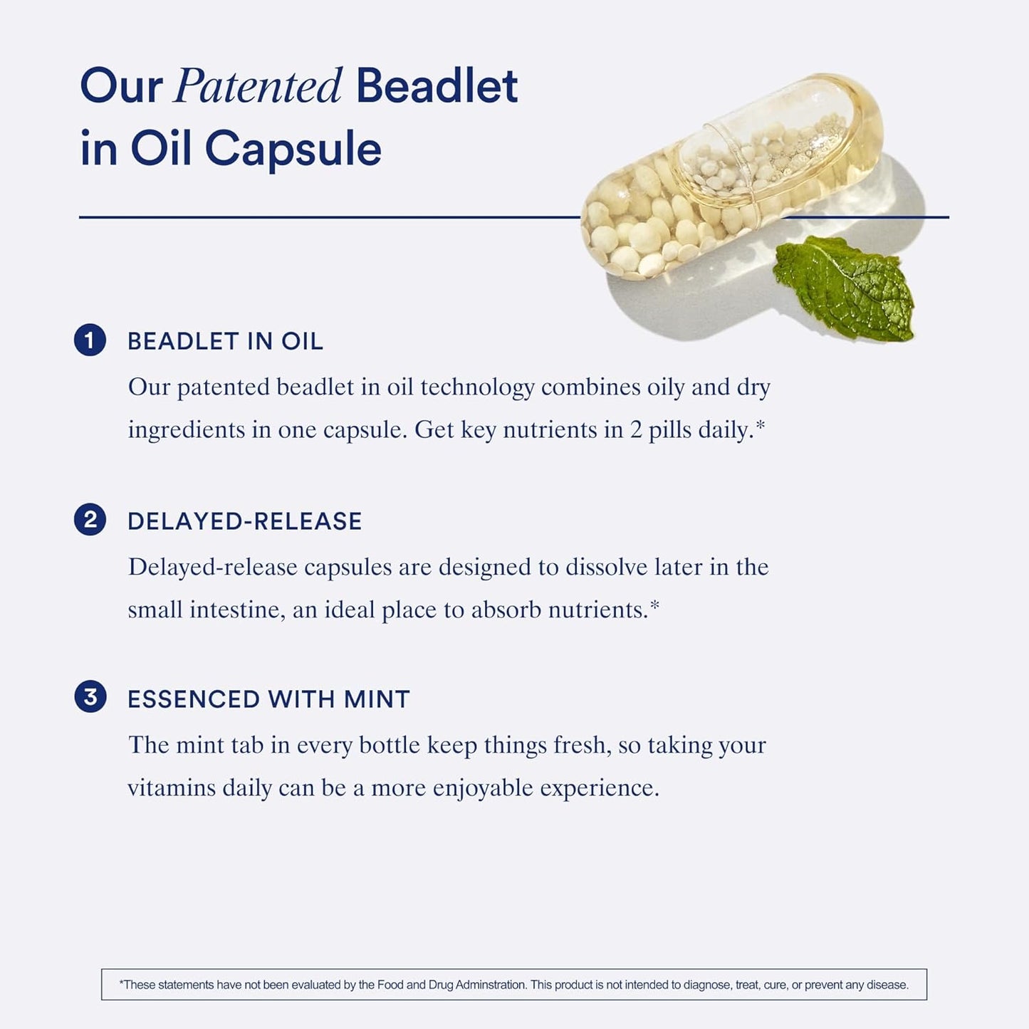 Ritual Multivitamin for Women 50+, Menopause Supplements with Vitamin D3, K2 and Magnesium for Bone Support*, Omega-3 DHA, Vitamin B12, Non-GMO, Mint Essenced, 30 Day Supply, 60 Vegan Capsules