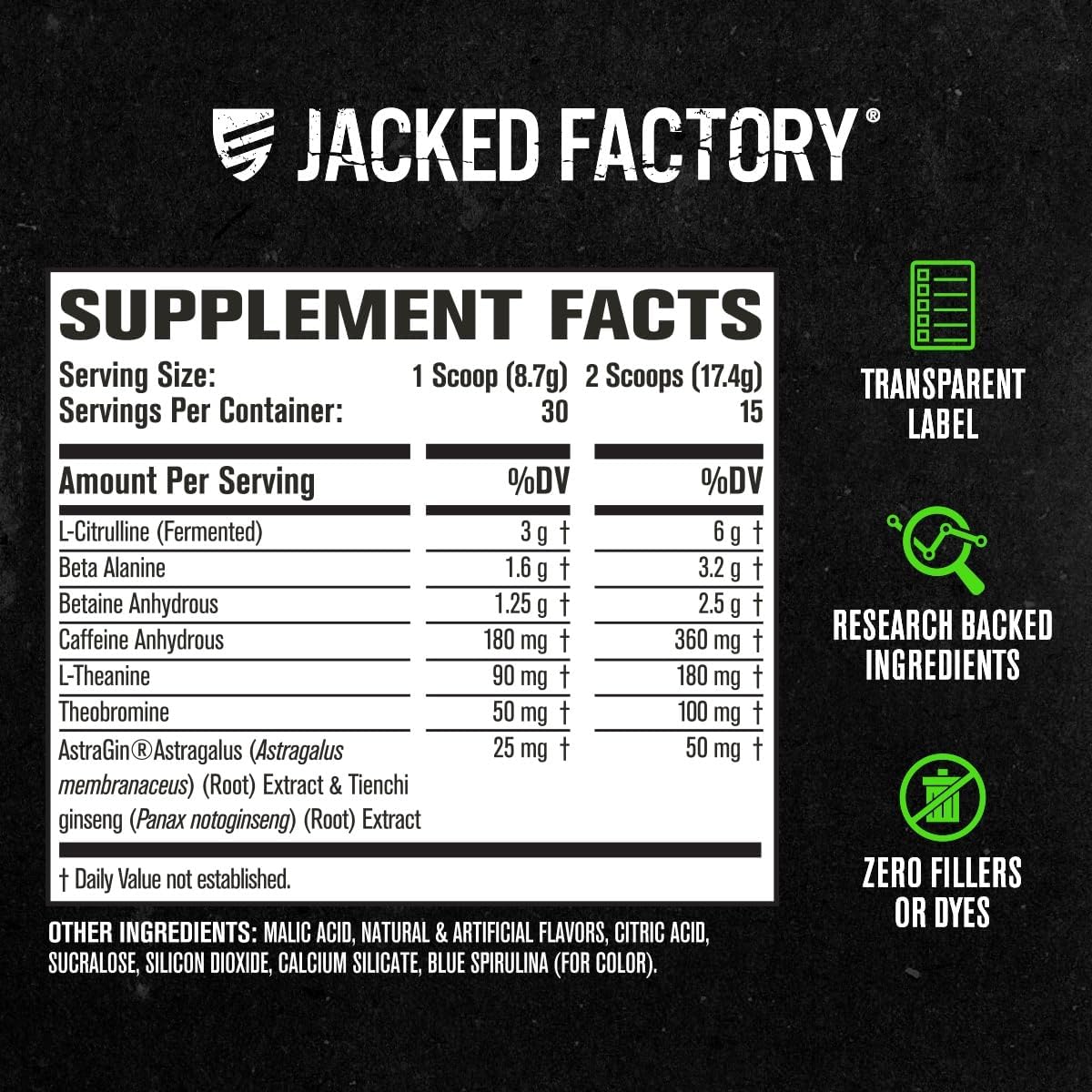 Jacked Factory NITROSURGE Pre Workout Supplement - Energy Booster, Instant Strength Gains, Clear Focus & Intense Pumps - NO Booster & Powerful Preworkout Energy Powder - 30 Servings, Blue Raspberry