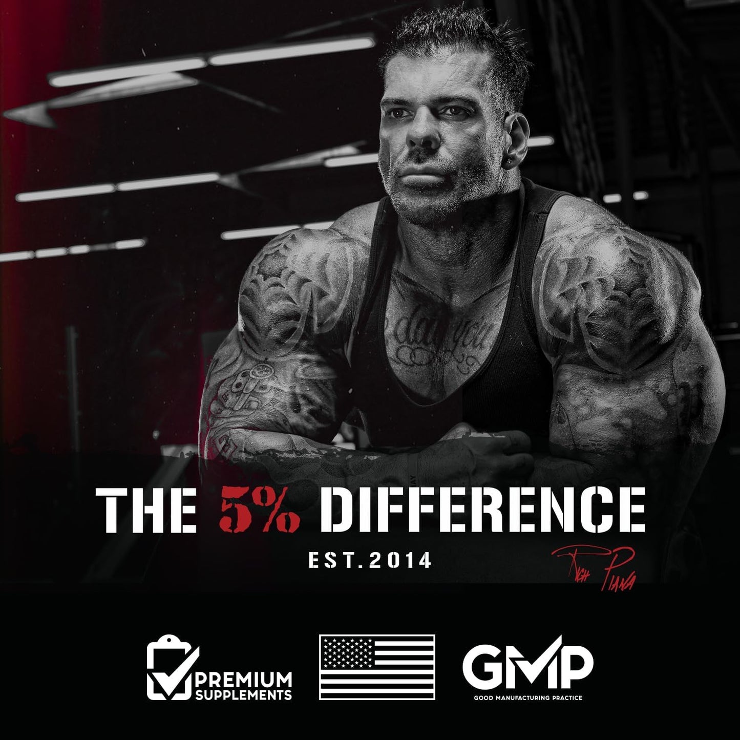 5% Nutrition Rich Piana Reloaded High Stim Pre-Workout | Ultra Energy, Focus, Pumps, Power & Endurance | Citrulline, GlycerSize, Nitrosigine, Creatine, Choline, Huperzine A (Fruit Punch)