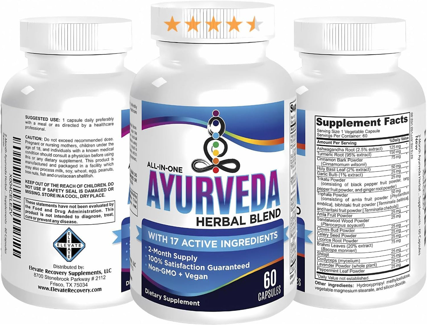 17-in-1 AYURVEDA Supplements (2-Month Bulk Supply) | Traditional Blend of Ayurvedic Herbs | Overall Health & Wellness Support Supplement | Strong Mind, Body & Spirit | Ayurveda Products | 60 Capsules