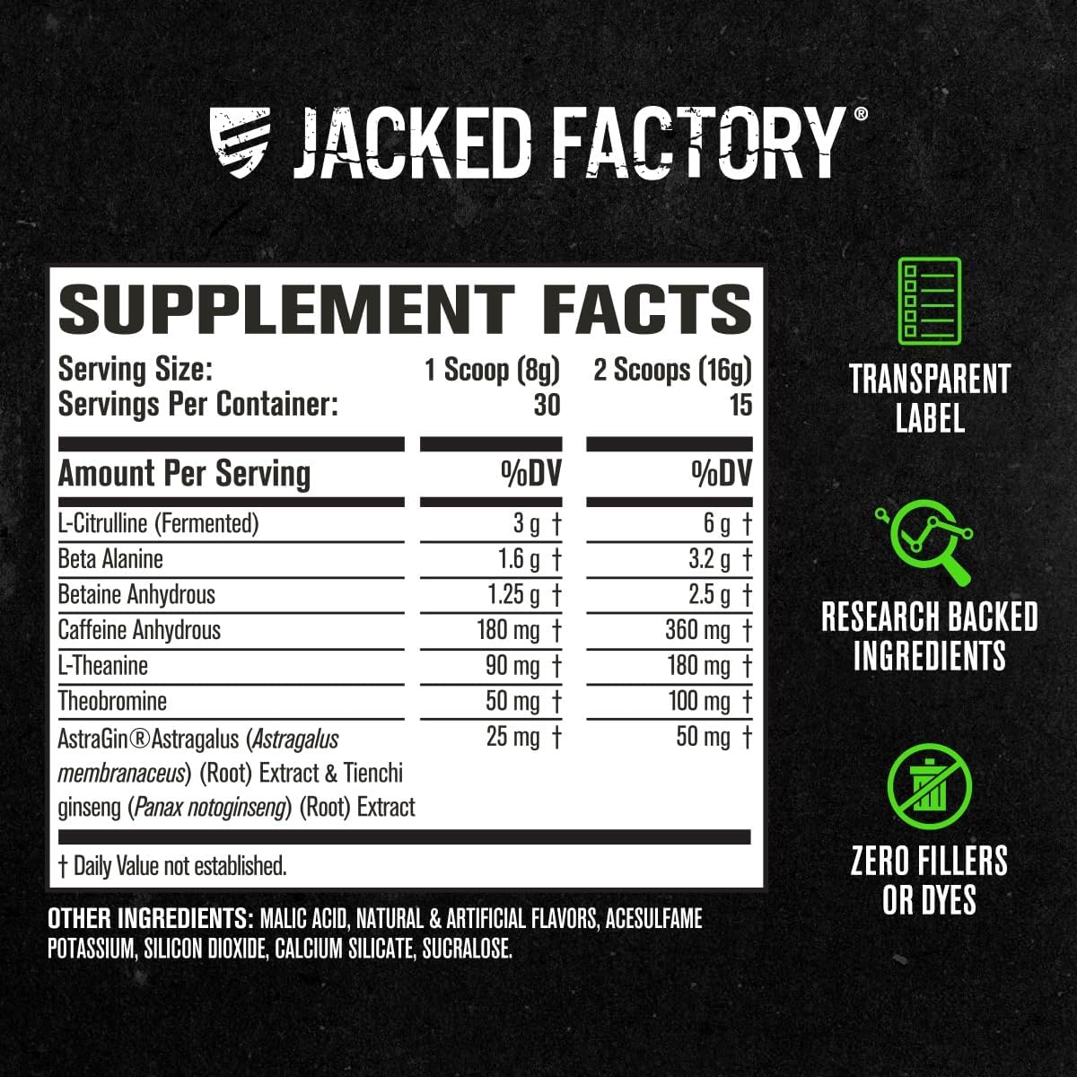 Jacked Factory NITROSURGE Pre Workout Supplement - Endless Energy, Instant Strength Gains, Clear Focus, Intense Pumps - NO Booster & Powerful Preworkout Energy Powder - 30 Servings, Arctic White