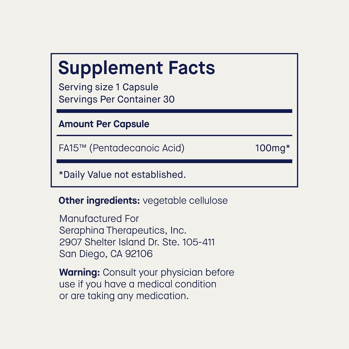 Fatty15 C15:0 Pentadecanoic Acid Supplement The Longevity Nutrient - 90 Vegan Capsules - 3x Cellular Benefits of Fish Oil Omega 3 Supplements - Gut Health, Liver Support, & Mitochondrial Health