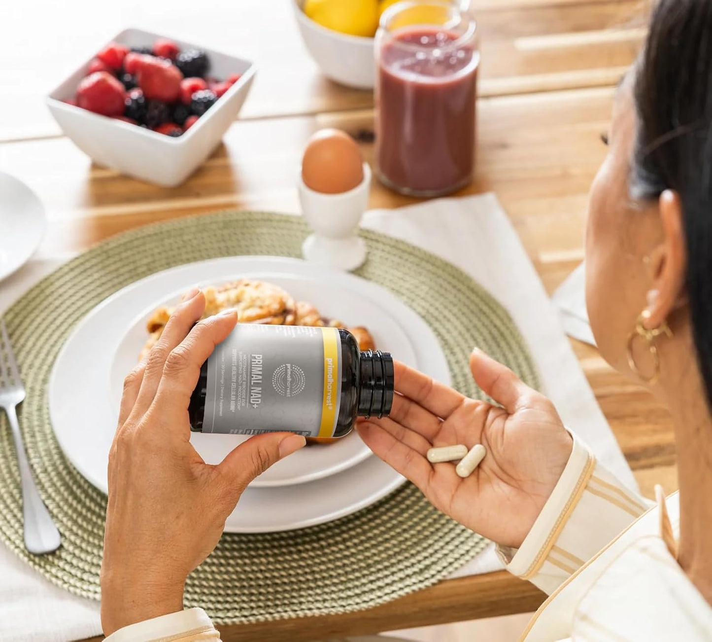 Primal Harvest NAD+ Supplement: Nicotinamide Riboside, Trans-Resveratrol, Betaine, CoQ10, NAD Supplements for Cellular Health, Energy, and Mitochondrial Support