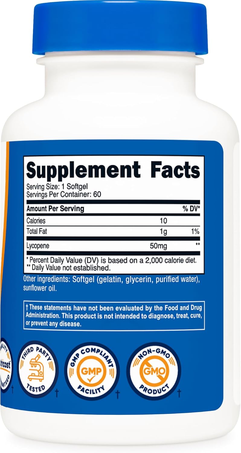Nutricost Lycopene 50mg Softgels (60 Softgels)