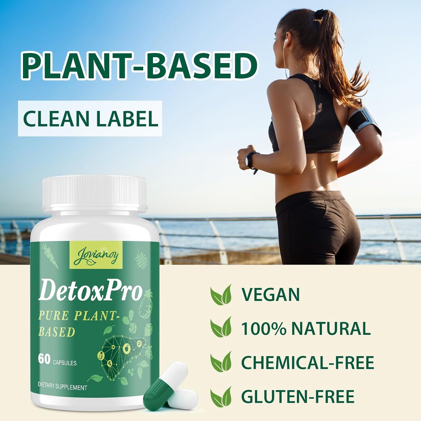 1000 MG Detox & Cleanse Capsules, 26-in-1 Plant-Based Formula for Detoxification, Detox Supplement for Women & Men, Natural Trace Binder, Liver, Antioxidant & Digestive Function, Vegan, 60 Counts