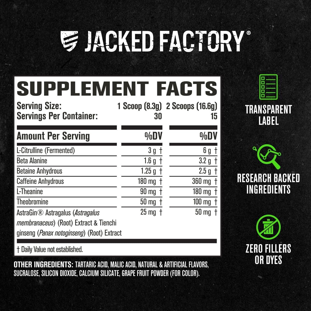 Jacked Factory NITROSURGE Pre Workout Supplement - Endless Energy, Instant Strength Gains, Clear Focus, Intense Pumps - Nitric Oxide Booster & Powerful Preworkout Energy Powder - 30 Servings, Grape