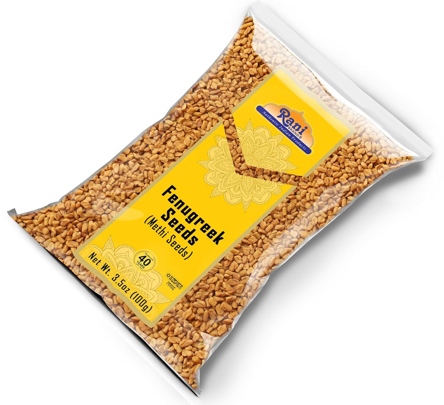 Rani Fenugreek (Methi) Seeds Whole 3.5oz (100g) Trigonella foenum graecum ~ All Natural | Vegan | Gluten Friendly | Non-GMO | Kosher | Indian Origin, used in cooking & Ayurvedic spice