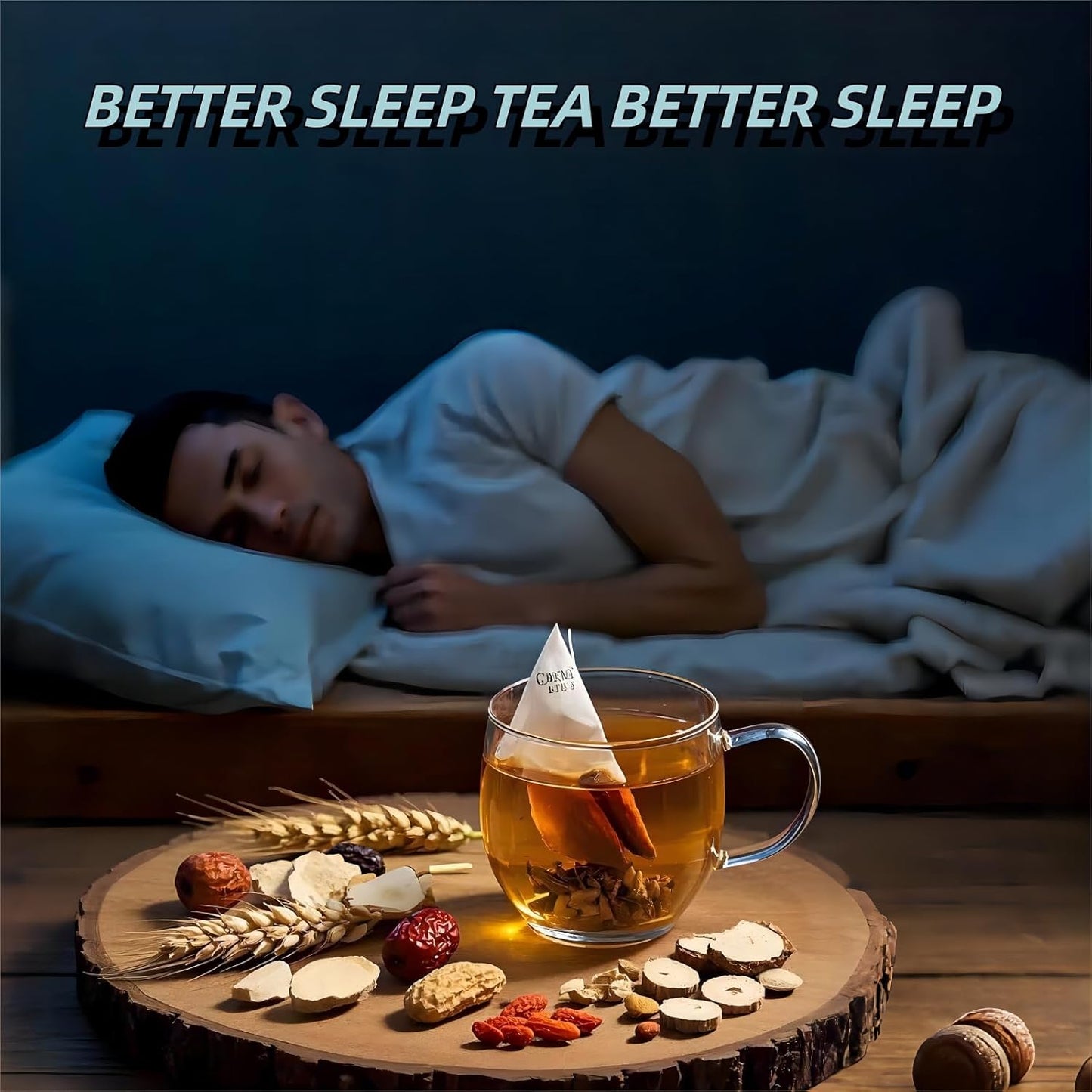 25 Organic Sleep Tea Bags for Bedtime,Chinese Barley Tea Blend 8 Premium Natural Herbs-Sour Jujube Seed,Goji berry, Jujube dates,Sleepytime Tea for Daily Wellness,Caffeine-Free, NON-GMO
