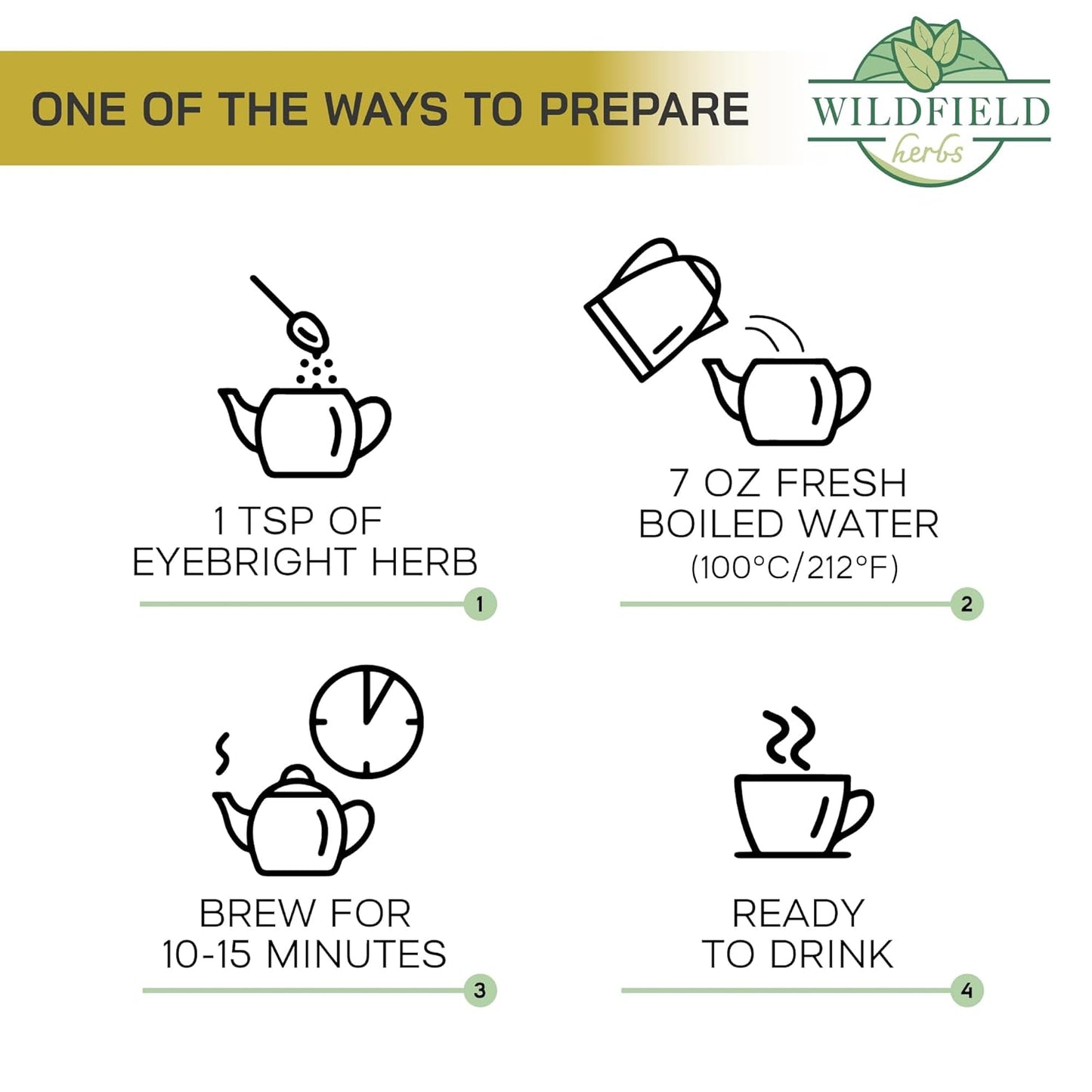 1.8 oz Eyebright Herb Tea Eyesight Tea (Euphrasia) -Tea Bags Eye Bright 50g