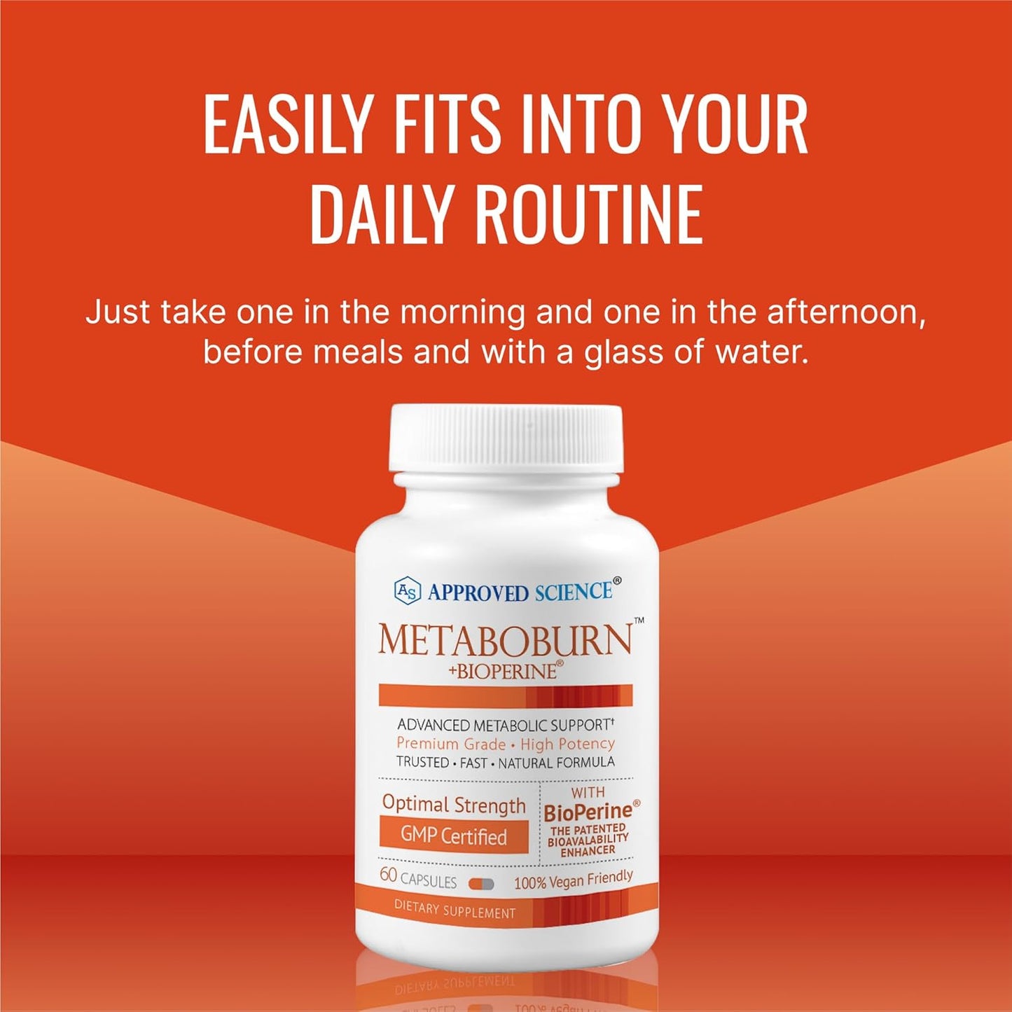 Approved Science Metaboburn - Metabolic Support - Green Tea and BioPerine - High-Potency Extract - 50% EGCG - Non-GMO, Allergen-Free, Vegan - 60 Capsules - Pack of 6 - Made in The USA