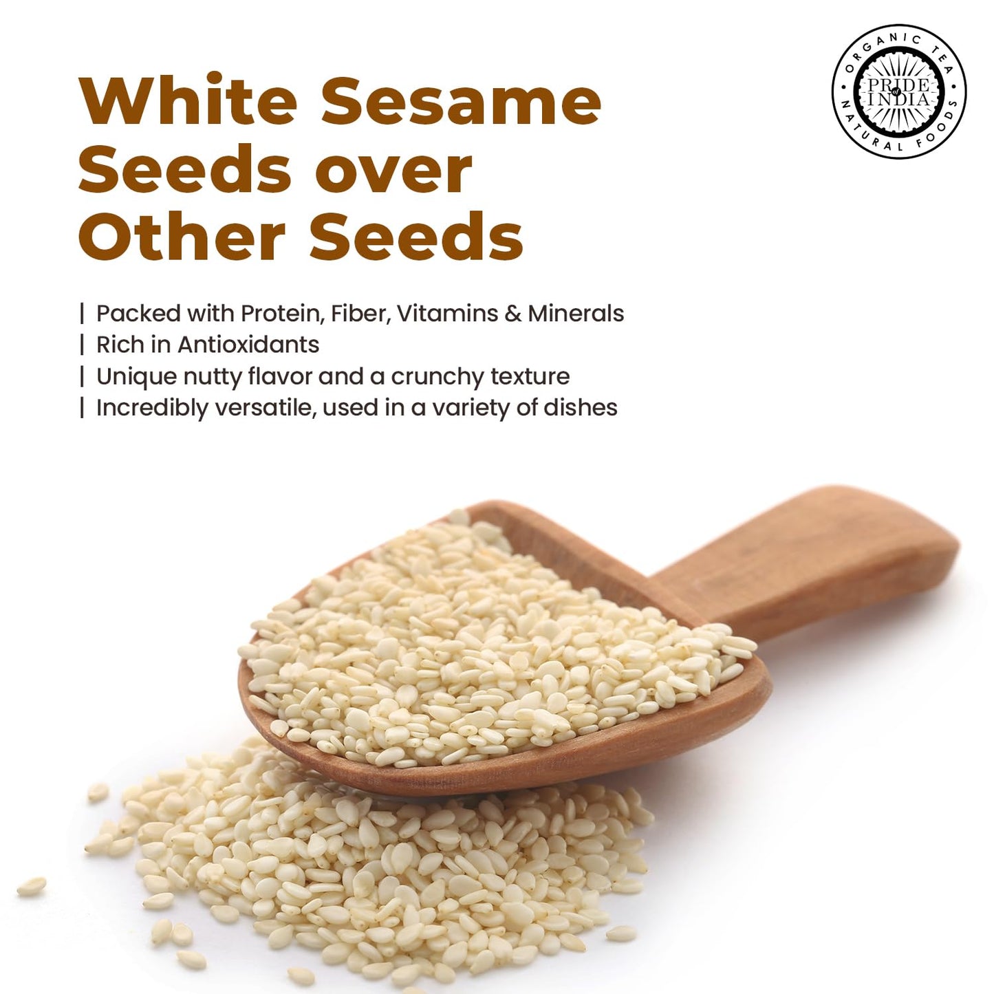 Pride of India | Sesame Seed Whole 2.3 oz (65.20 gm) Small Dual Sifter Bottle | Unhulled & Fresh | Keto-Friendly/Gluten-Free | Rich in Dietary Fiber | Ideal Seasoning for Salads/Sweets/Desserts – Easy to Use
