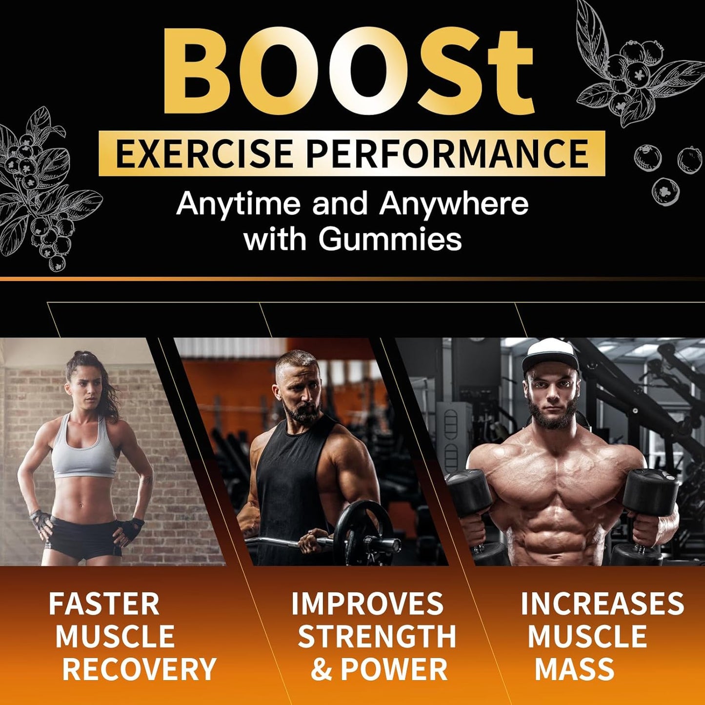 Creatine Monohydrate Gummies for Men & Women-5g of Creatine Monohydrate per Serving - Sugar Free,Vegan, Blueberry Flavor, 120 Count