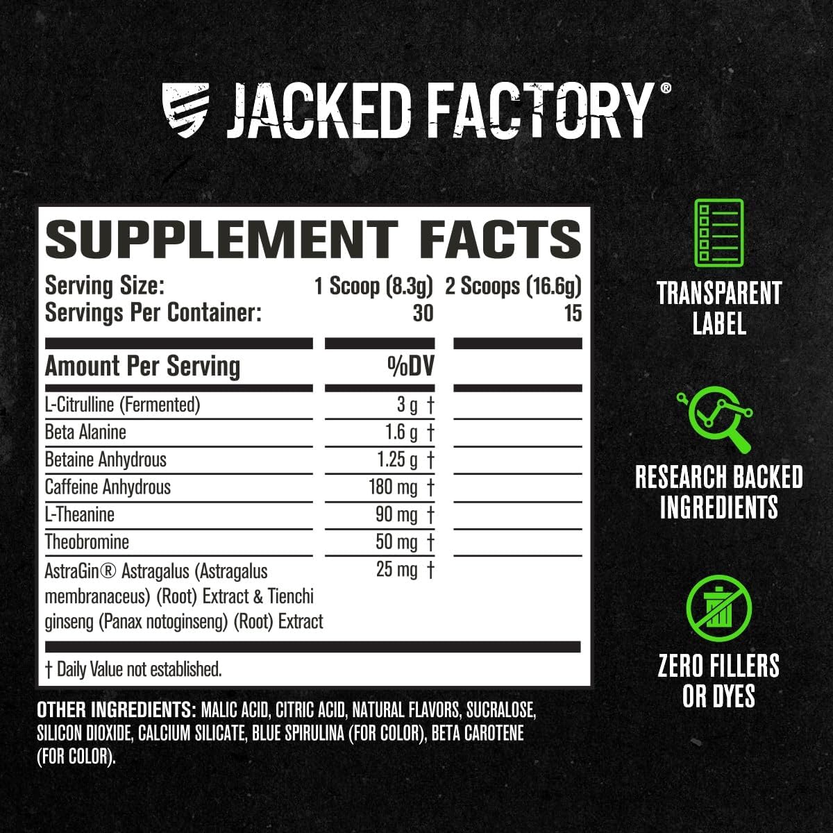 Jacked Factory NITROSURGE Pre Workout Supplement - Endless Energy, Instant Strength Gains, Clear Focus, Intense Pumps - NO Booster & Powerful Preworkout Energy Powder - 30 Servings, Green Apple