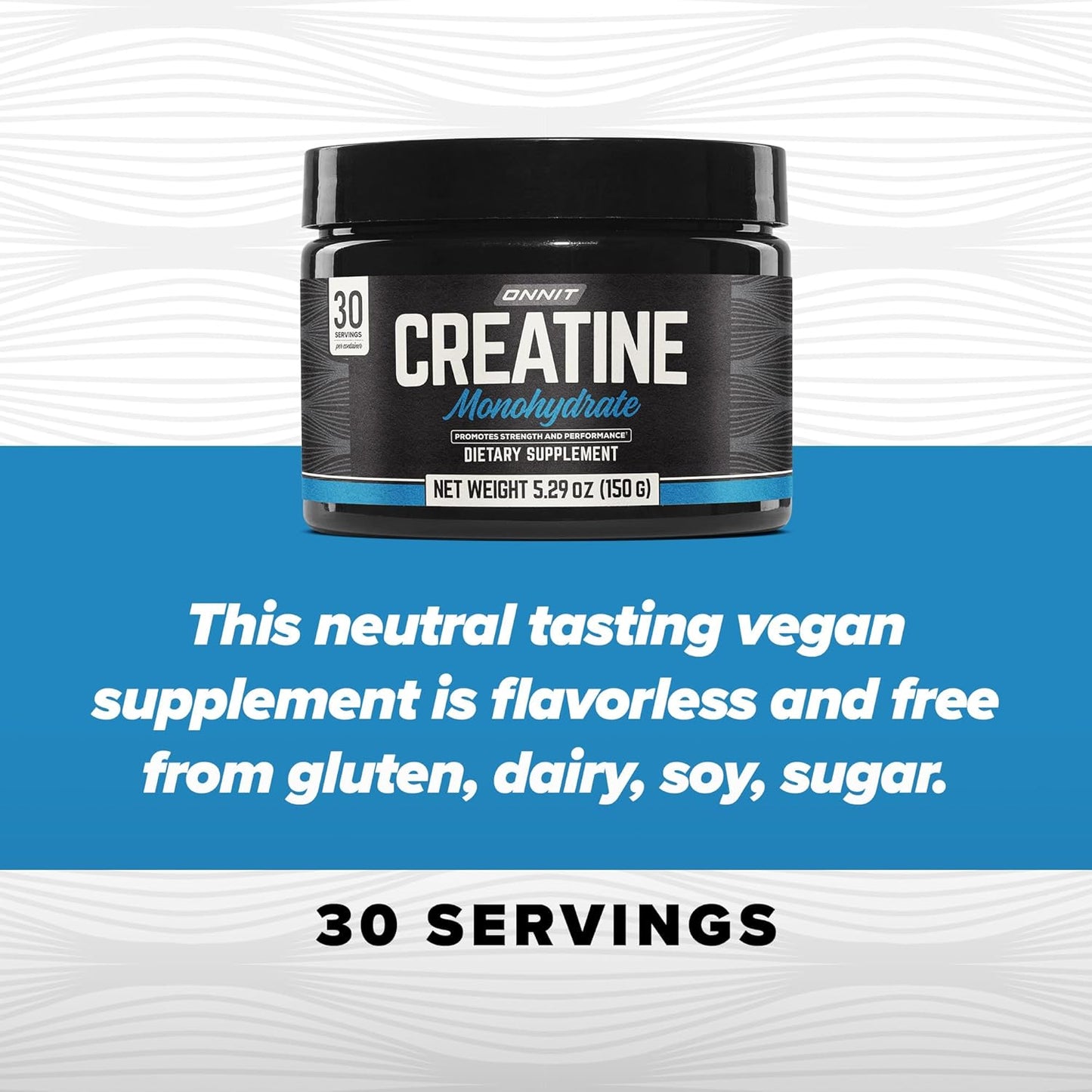 ONNIT Creatine Monohydrate Powder – 5g Premium Creatine for Muscle Strength, Power & Lean Mass, Supports Brain Health & Cellular Energy, Unflavored, 30 Servings, 5.29 oz (3-Pack)