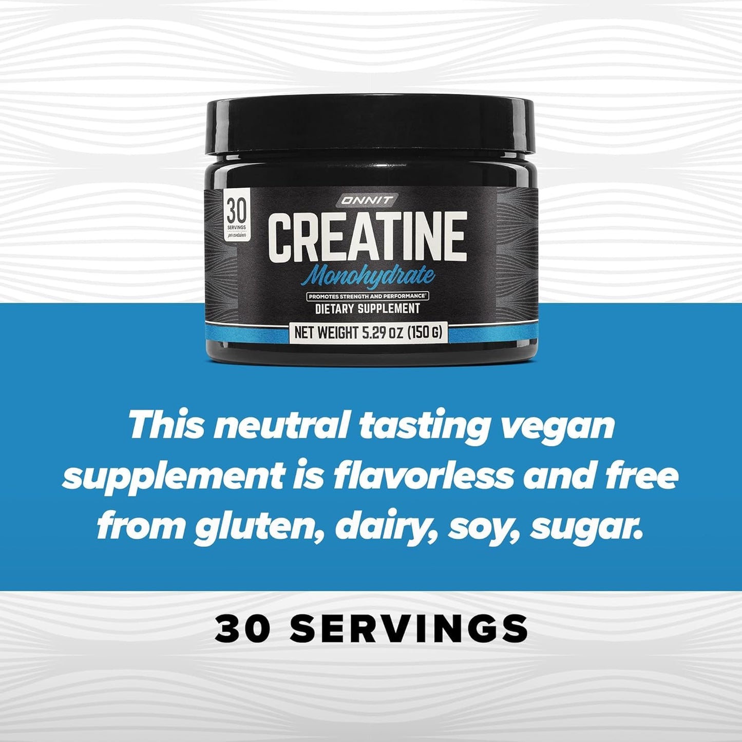 ONNIT Creatine Monohydrate Powder – 5g Premium Creatine for Muscle Strength, Power & Lean Mass, Supports Brain Health & Cellular Energy, Unflavored, 30 Servings, 5.29 oz