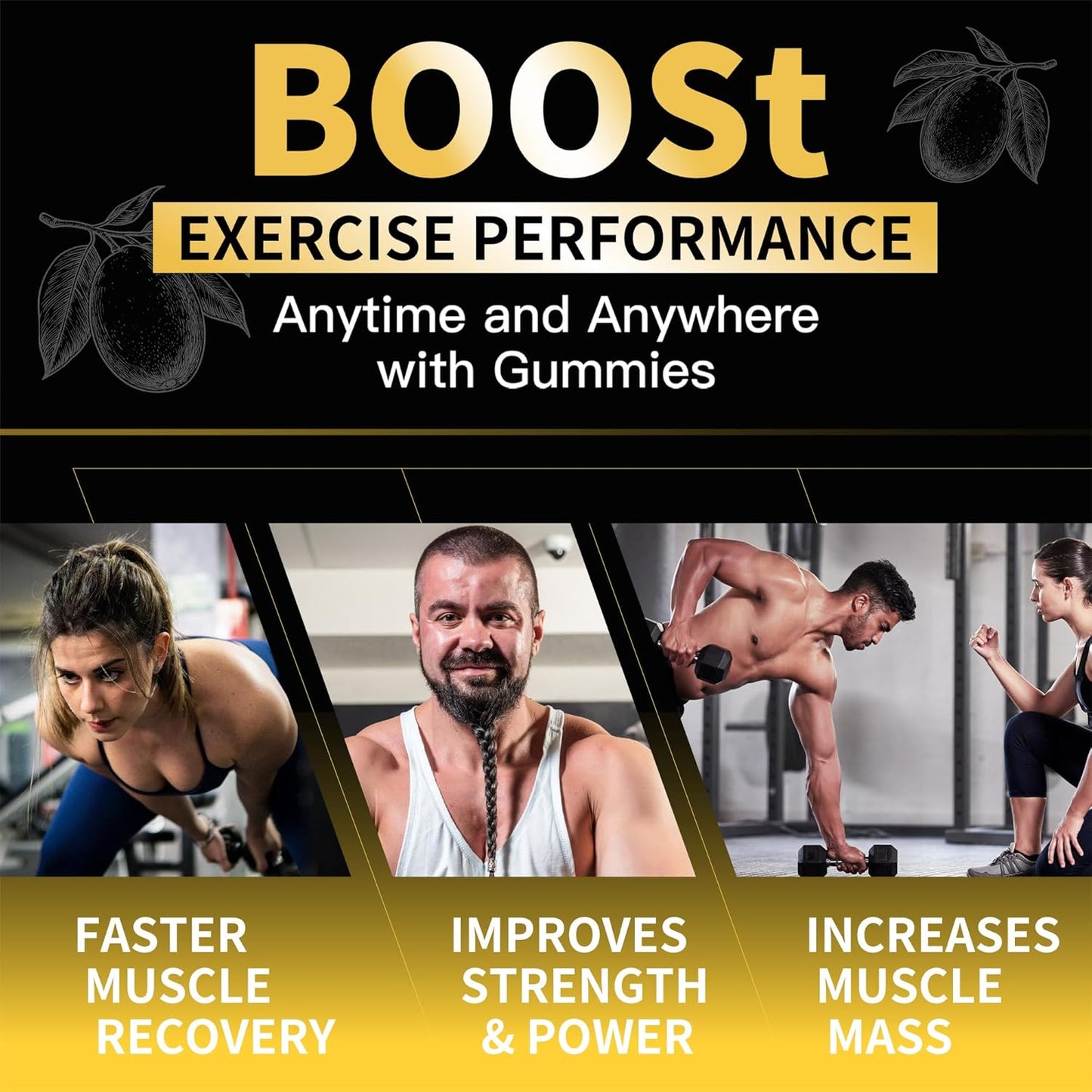 Creatine Monohydrate Gummies for Men & Women-5g of Creatine Monohydrate per Serving - Sugar Free,Vegan, Mango Flavor, 120 Count