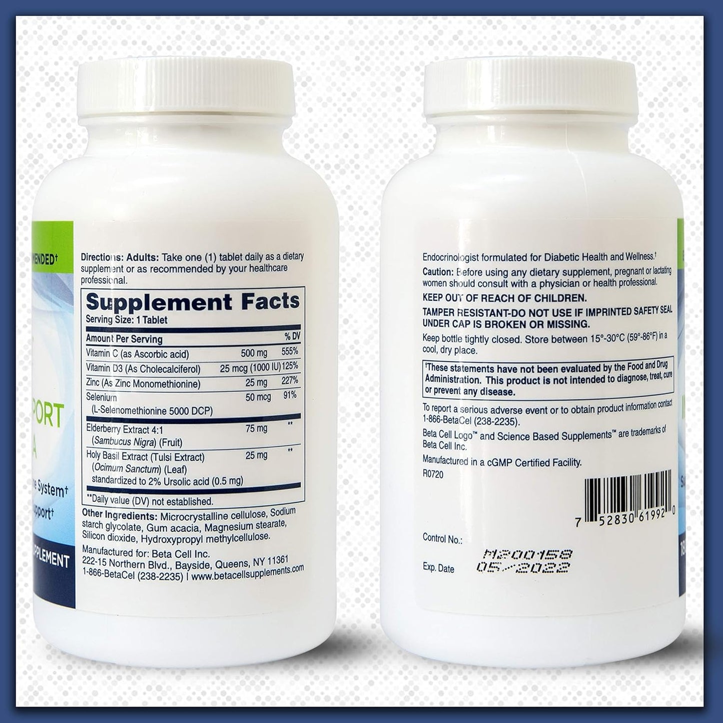 180 Tablets - 6 in 1 Immune Supplement | Vitamin C - Elderberry - Selenium - Vitamin D - Zinc and Holy Basil - Immune Defense for Adults and Kids