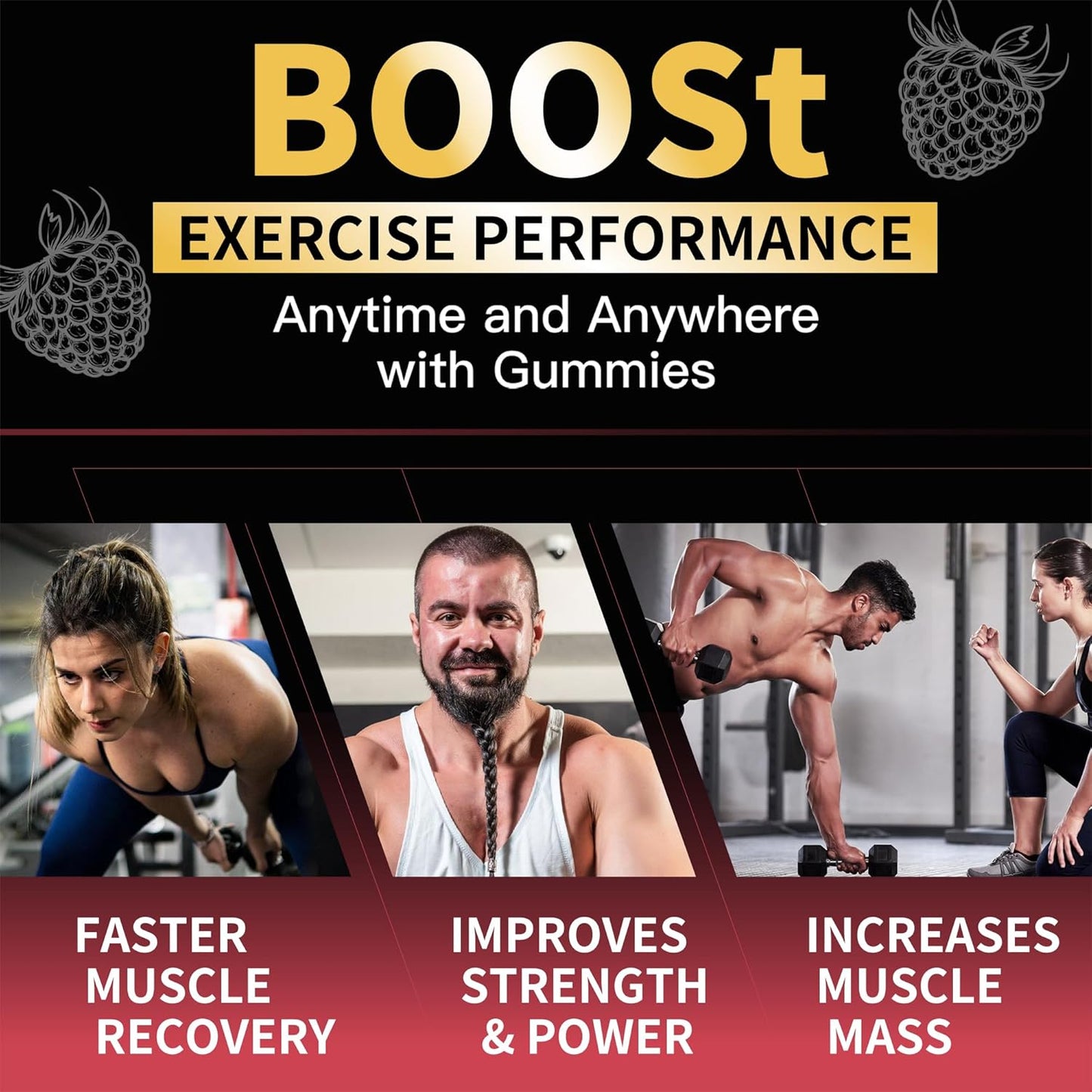 Creatine Monohydrate Gummies for Men & Women-5g of Creatine Monohydrate per Serving - Sugar Free,Vegan, Raspberry Flavor, 120 Count