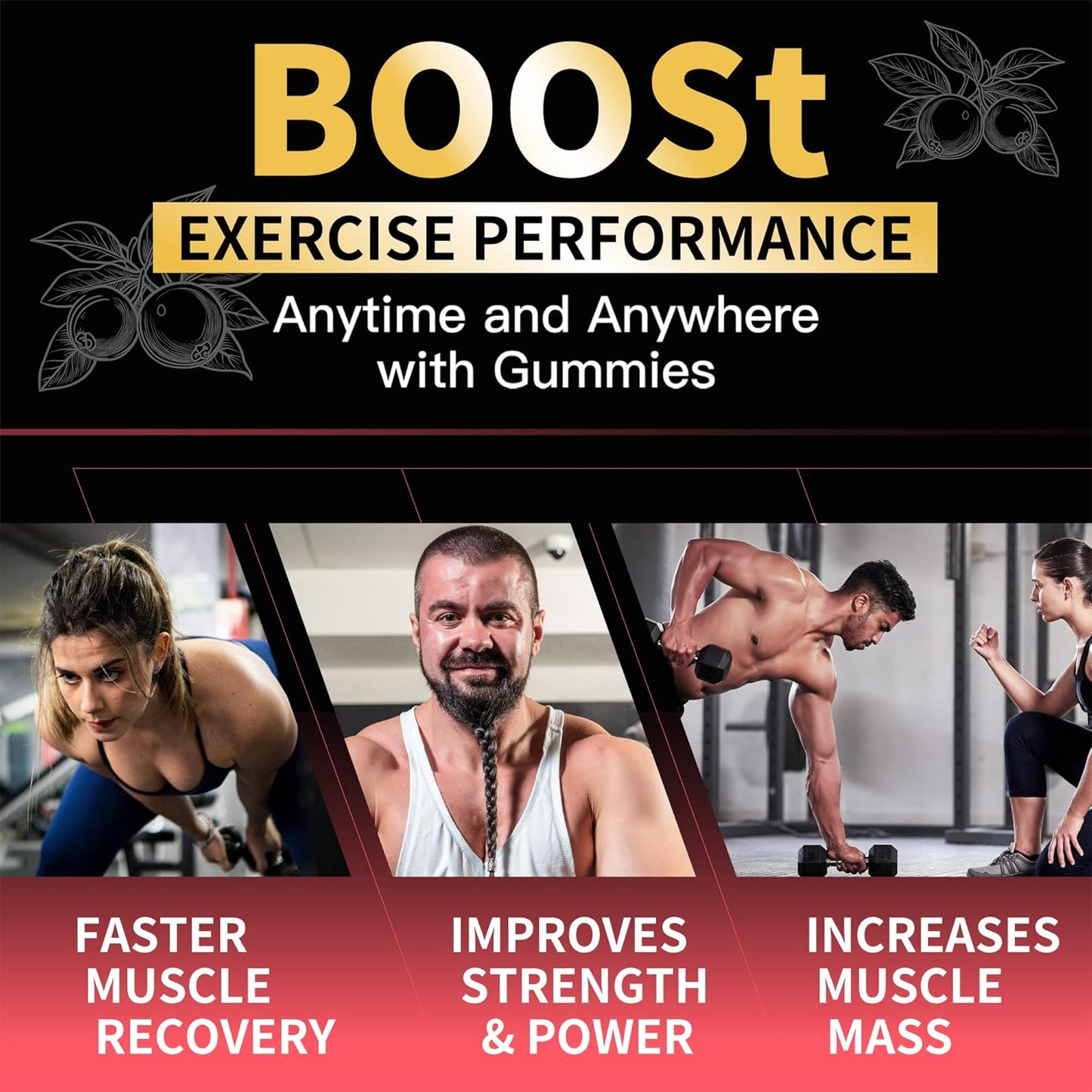 Creatine Monohydrate Gummies for Men & Women-5g of Creatine Monohydrate per Serving - Sugar Free,Vegan, Cranberry Flavor, 120 Count