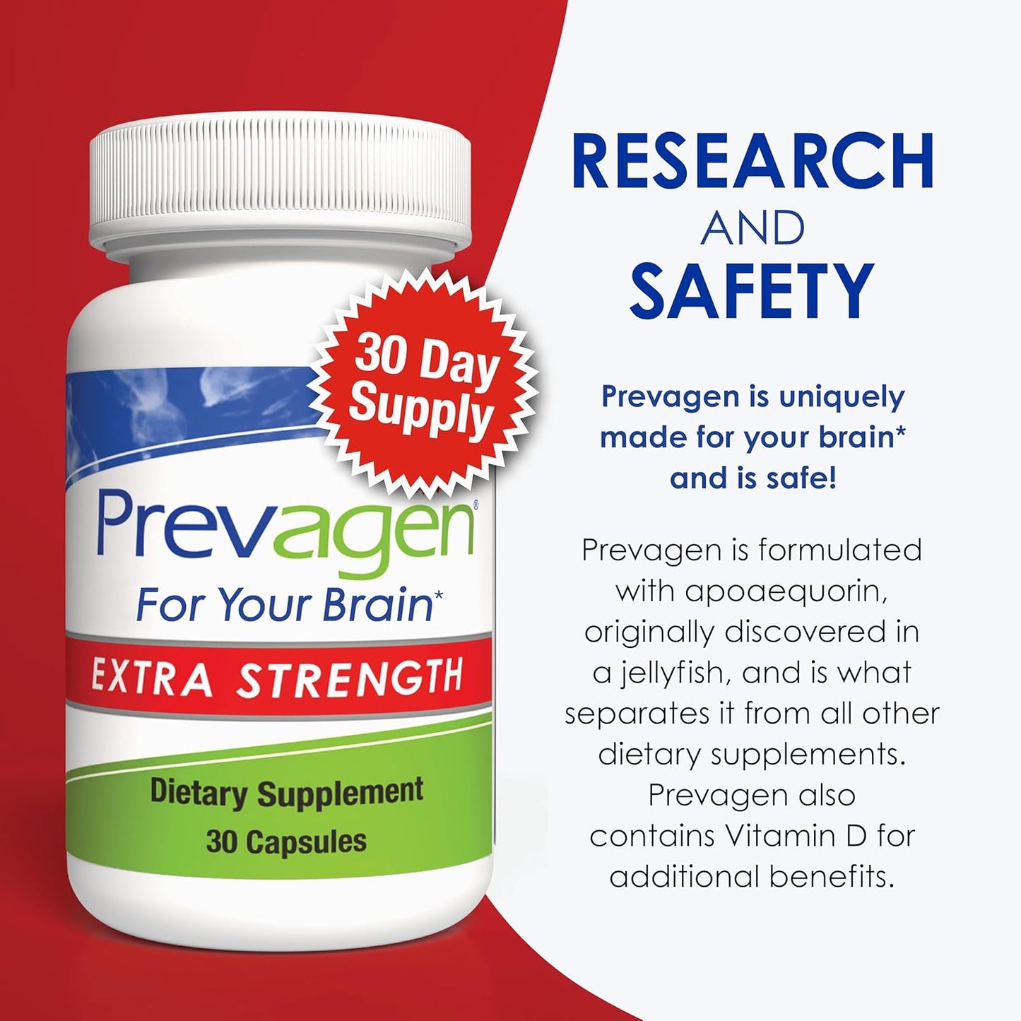 Prevagen Extra Strength - 90 Capsules (3 Month Supply) | Formulated for Your Brain | 20mg of Apoaequorin Plus Vitamin D3 with 7-Day Pill Minder