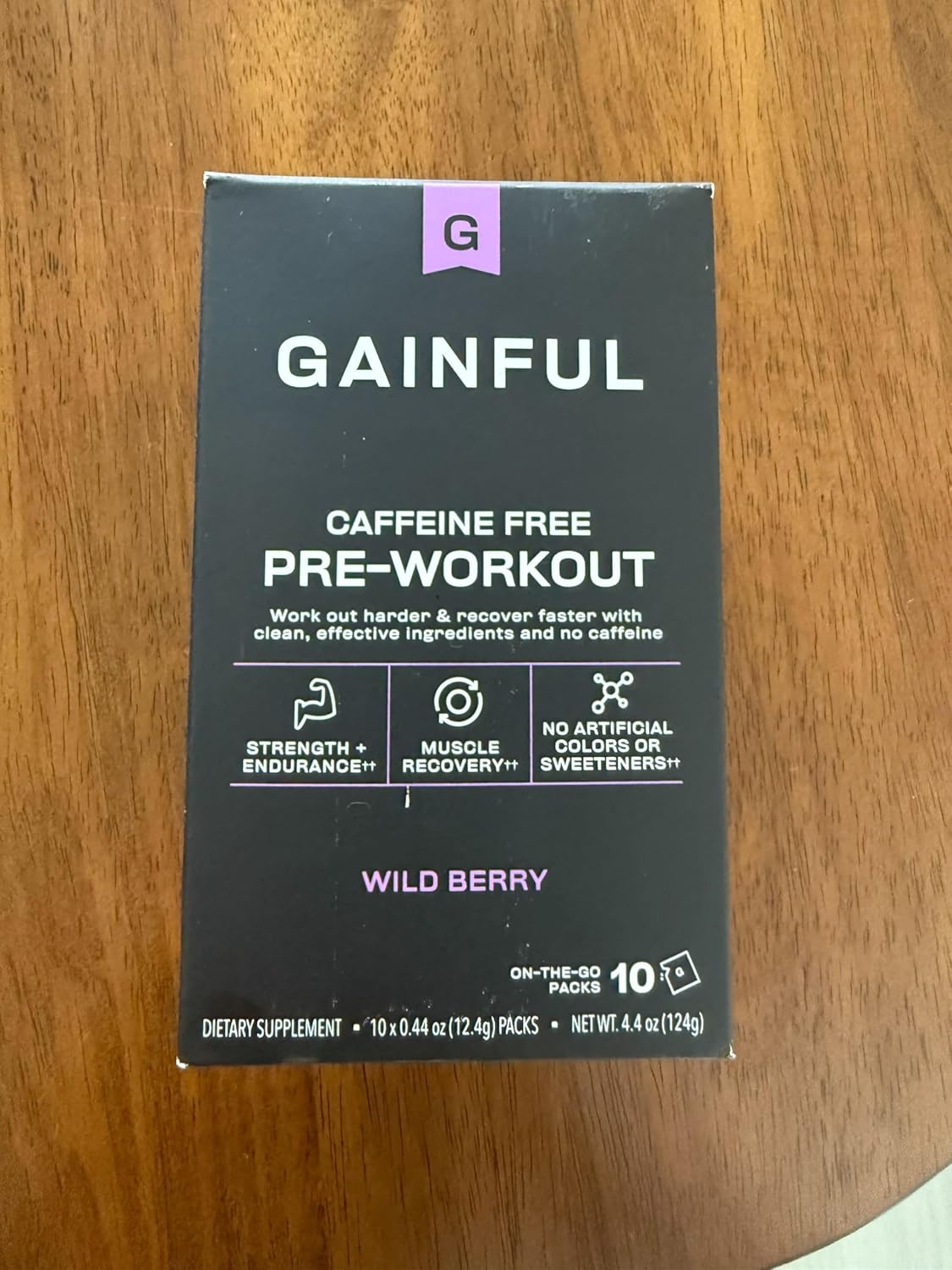 Gainful Pre Workout Powder with Creatine, Caffeine Free Clean Energy, L Citrulline and Beta Alanine for Endurance, BCAA Blend for Muscle Recovery, Vegan, Non GMO, Wild Berry, 10 Servings
