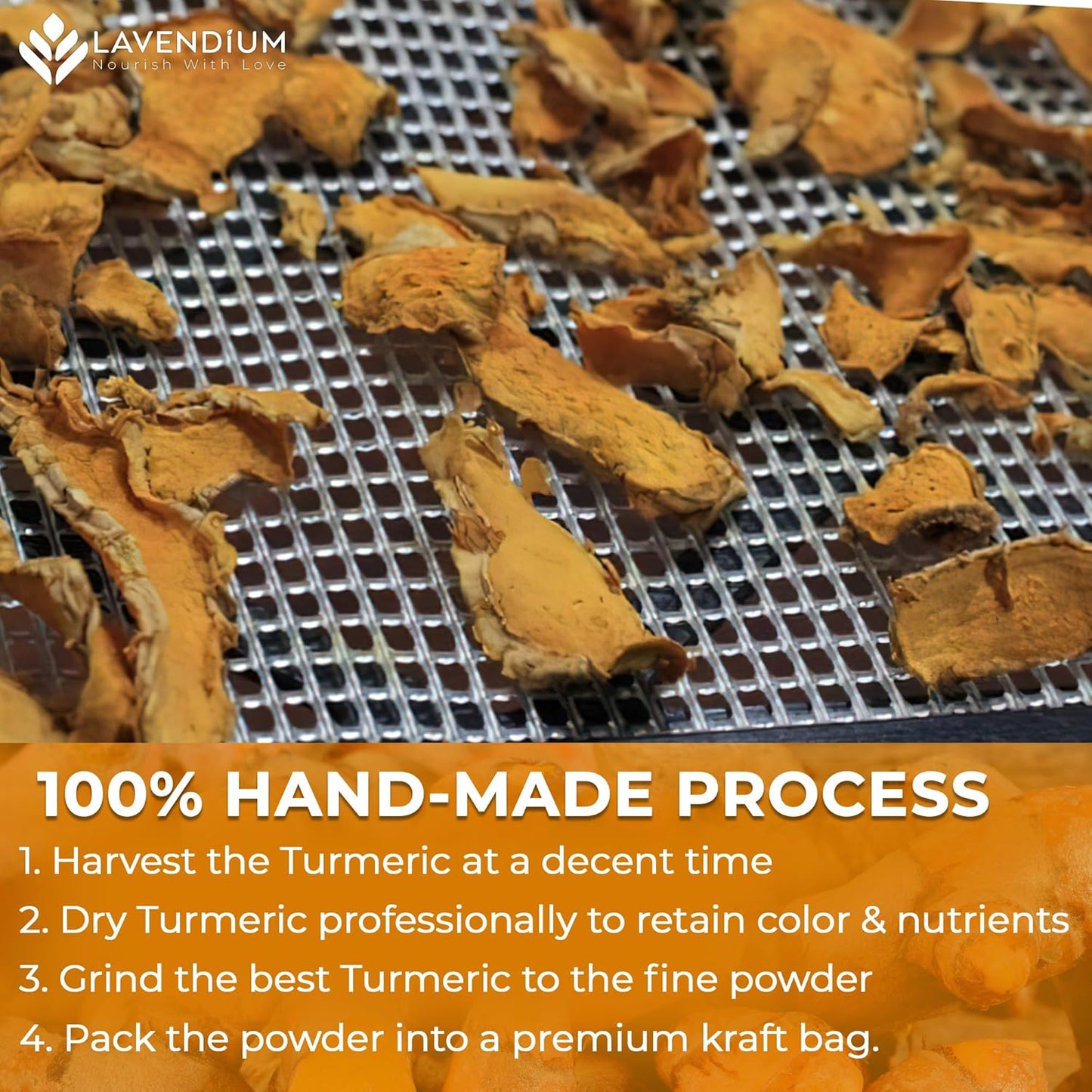 20oz (1.25 lbs) Turmeric Powder, 100% Natural & Pure, Ground, Seasoning Root Powder, No Additives, No Gluten, Vegan.