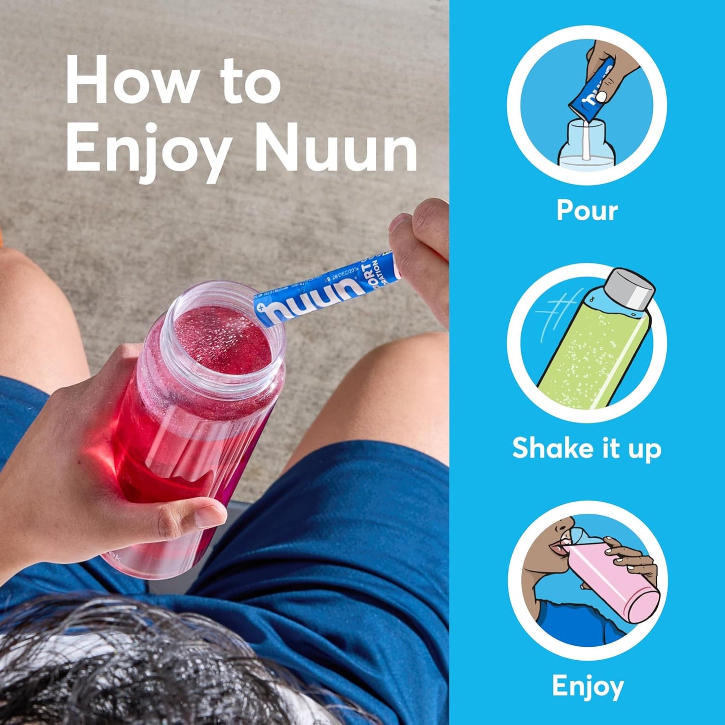 Nuun Sport Electrolyte Powder Packets with Magnesium, Calcium, Potassium, Chloride, and Sodium, Hydration Packets for On-The-Go, Lemon Lime Flavor, Gluten Free & Vegan, 16 Single Servings