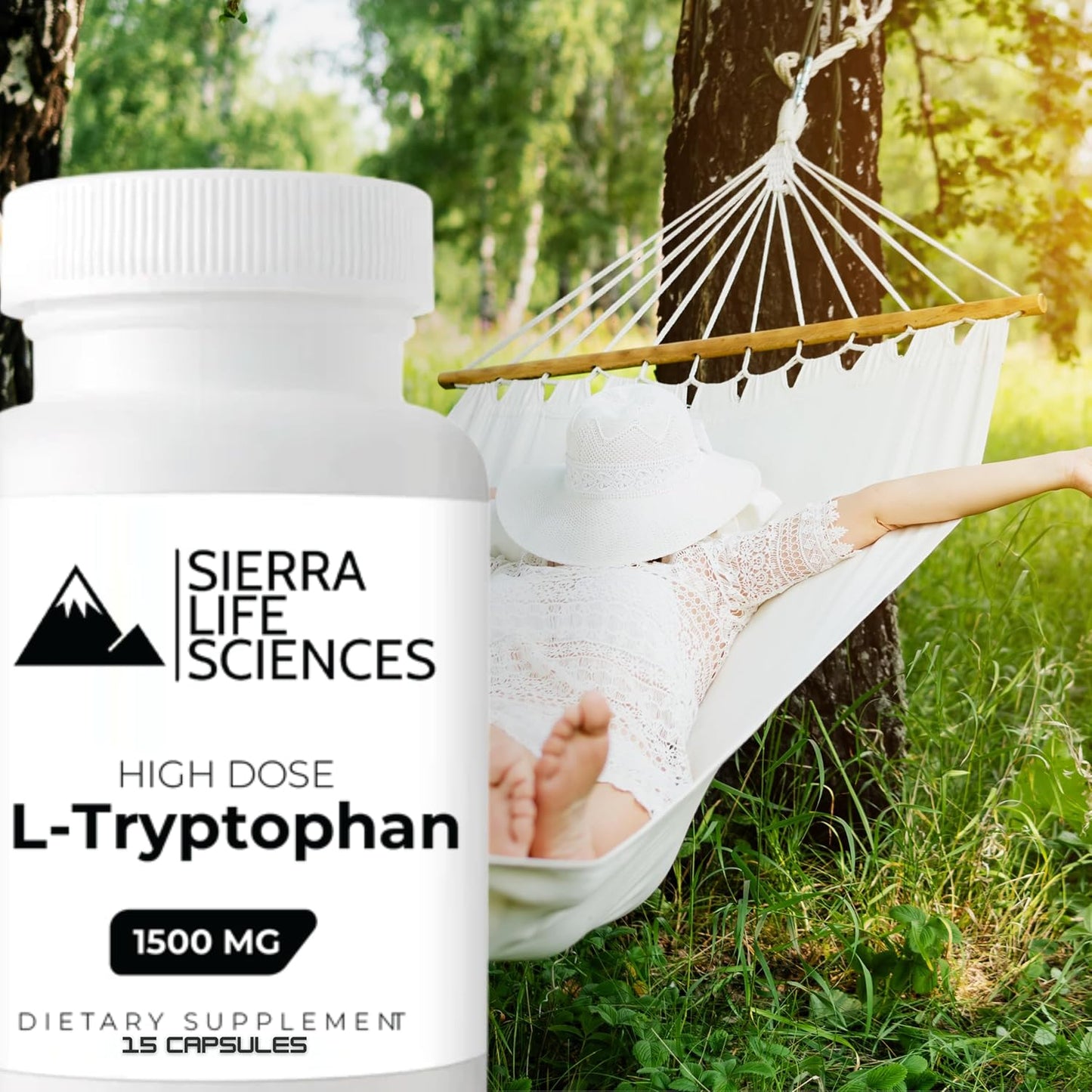 1500mg High Dose L-Tryptophan Max in Easy-to-Swallow Capsules | Gluten-Free, Non-GMO | Travel Size (2-Pack)