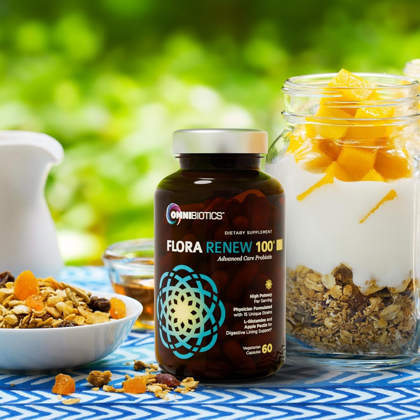 100 Billion Probiotics - 15-Strain Probiotic for Women & Men, DRCaps Delayed Release, Prebiotics, L-Glutamine, Apple Pectin, Gut Lining Support, Shelf Stable, Non-GMO, 60 Vegan Capsules for Adults