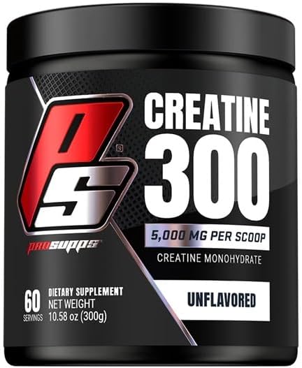 PROSUPPS Creatine Monohydrate Powder for Men & Women, Unflavored - 5000,mg of Micronized Creatine - Gym Workout Supplement for Muscle Gain & Recovery - Sugar-Free, Soy & Gluten-Free - 60 Servings