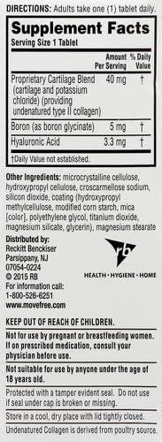 Move Free Ultra Triple Action Joint Support Supplement - Type II Collagen Boron & Hyaluronic Acid - Supports Joint Comfort, Cartiliage & Bones in 1 Tiny Pill Per Day, 30 Tablets (30 Servings)*