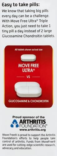 Move Free Ultra Triple Action Joint Support Supplement - Type II Collagen Boron & Hyaluronic Acid - Supports Joint Comfort, Cartiliage & Bones in 1 Tiny Pill Per Day, 30 Tablets (30 Servings)*