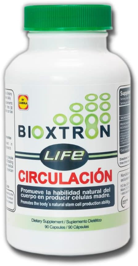 Bioxtron Life Circulacion Natural AFA Stem Cell Supplement 90 Capsules - Stem Cell Production - Supports Circulation - Energy Levels - Promotes Healthy Joint & Muscle