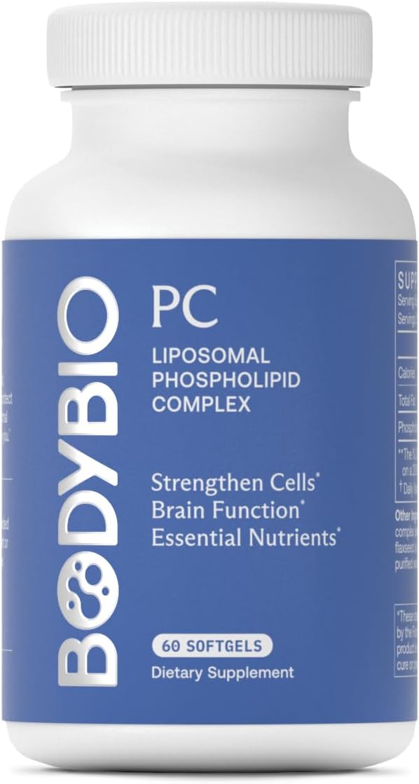 BodyBio PC - Phosphatidylcholine for Brain Health, Mental Clarity, Cognitive Function, Cellular Repair & Healthy Aging, Phospholipid Complex Supplement for Gentle Daily Detox