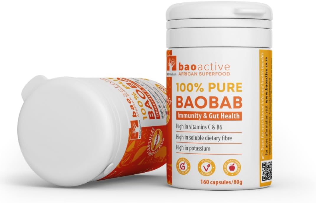 100% Organic Baobab Powder 120 Capsules | Direct from South Africa | USDA Organic Certified