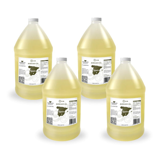 Avocado Oil - Direct from EIR Oils Farm in Spain - 100% Pure Carrier Oil for Hair, Face, and Skin - Hand-Picked, Cold-Pressed Carrier Oil - (4Gallons)