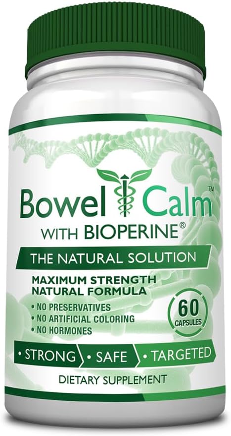 Bowel Calm - Ginger, Turmeric, Boswellia, BioPerine - One Month Supply - Non-GMO