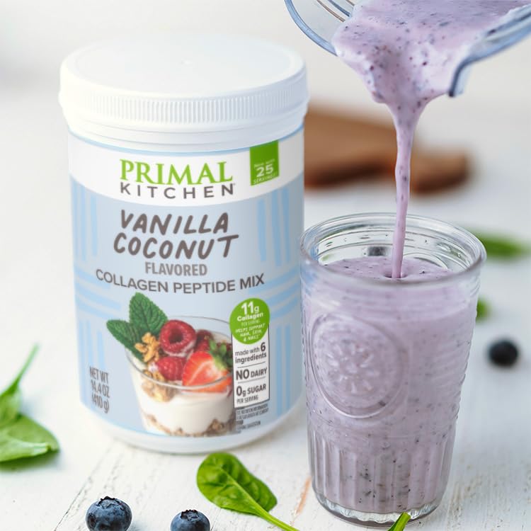 Primal Kitchen Vanilla Collagen Fuel® Drink Mix, Vanilla Coconut Collagen Peptides, No Dairy or Artificial Sweeteners, 14.4 Ounces