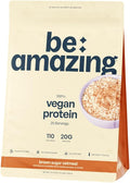 BE AMAZING Vegan Protein Powder, Brown Sugar Oatmeal, 20g Plant Based Protein with Prebiotic Fiber, Low Carb, Dairy and Gluten Free Shake Mix, No Added Sugar, 29.3 oz, 25 Servings