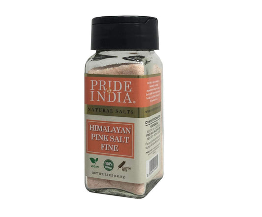 Pride Of India - Pure Himalayan Pink Salt - Enriched w/ 84+ Natural Minerals, Fine Grind Dual sifter (5.0 oz, 141.8 gm)