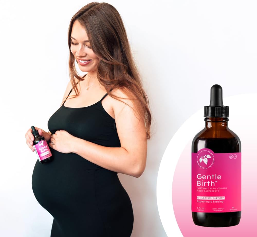 Mountain Meadow Herbs Gentle Birth for Birth Prep/Labor Prep, Fast Acting Liquid Herbal Extract for Childbirth Support w/o Blue Cohosh - 4oz