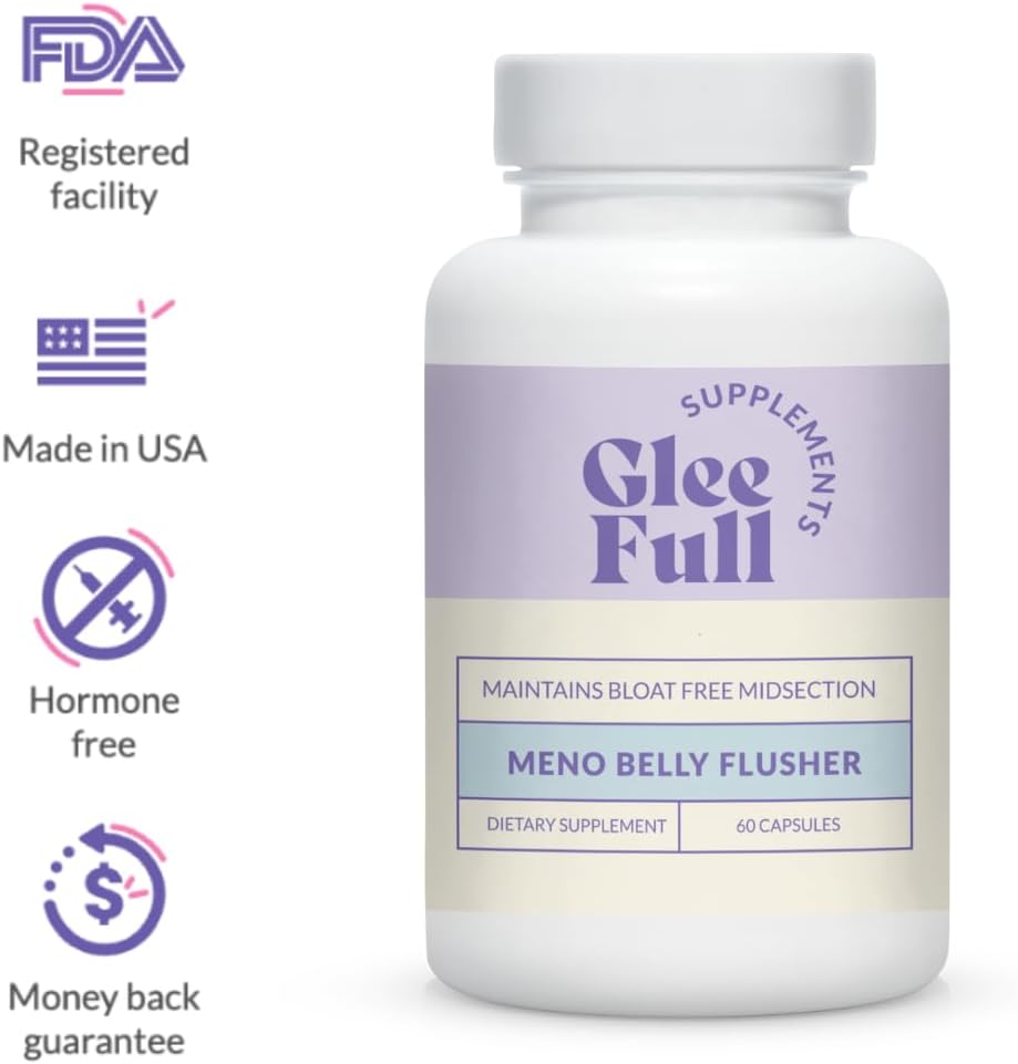 GleeFull Meno Belly Flusher - Menopause Supplements for Women - Hormone Balance for Weight Loss - Supports Digestion to Maintain Healthy Metabolism