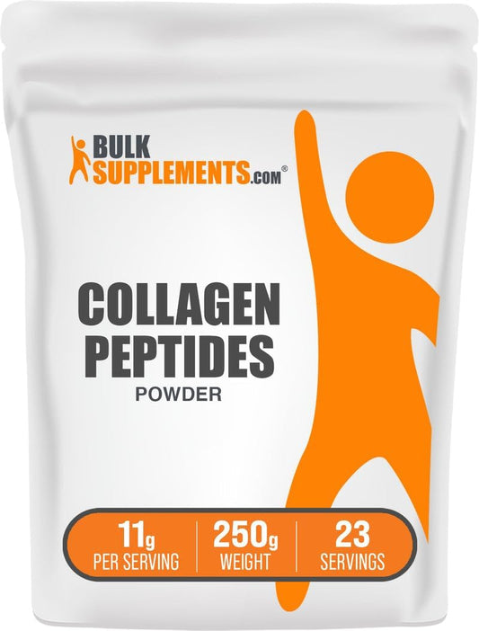BulkSupplements.com Collagen Peptides Powder - Bovine Collagen Powder, Powdered Collagen Supplement - Hydrolyzed & Gluten Free, 11g per Serving, 250g (8.8 oz) (Pack of 1)